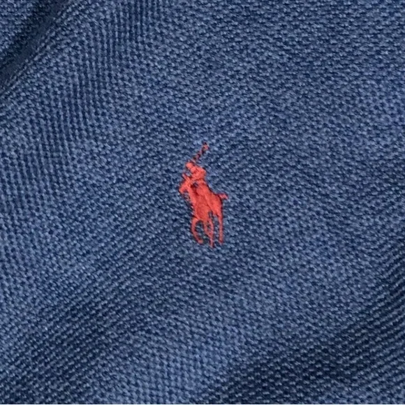 Polo Ralph Lauren Textured Pullover Turtleneck Pima Cotton Navy Heather Sweater